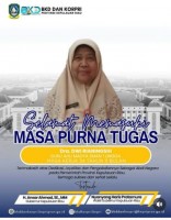 Tahniah dan selamat kepada Ibu Dra. Dwi Rianingsih telah  memasuki masa Purna Bhakti