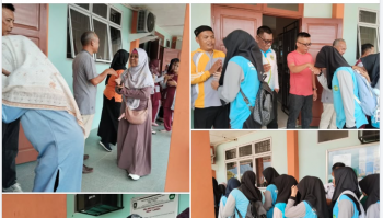 Dalam rangka menyambut bulan suci ramadhan, majelis guru bersama seluruh siswa-siswi SMA Negeri 1 Lingga, saling berjabat tangan dan bermaafan